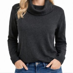 GAP Cowl Neck Sweater Women’s Small – Charcoal Gray Soft Knit Minimalist